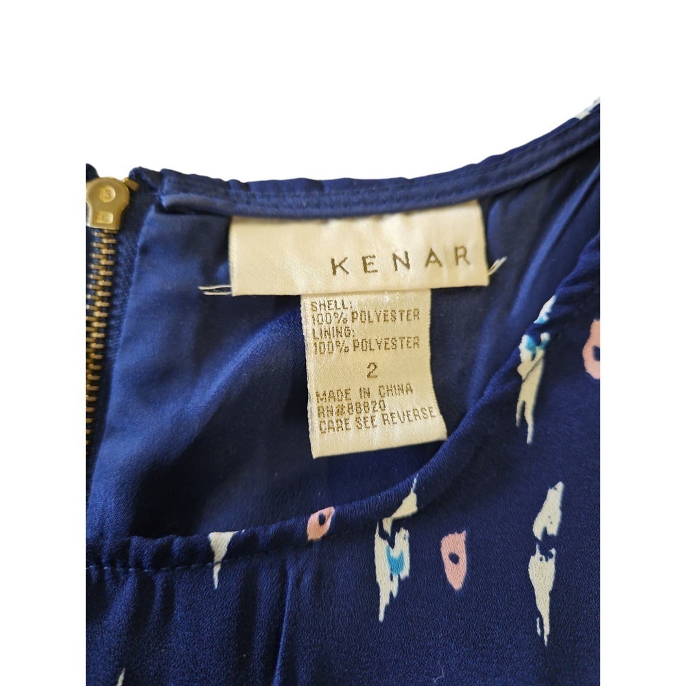 Kenar Women's Navy Blue Shift Dress Sz 2 - Picture 3 of 6